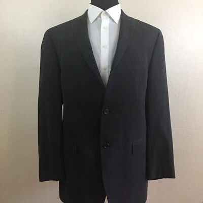 Abrigo deportivo Neiman Marcus 2 botones negro 44L chaqueta larga P03 Foto 1 de 4