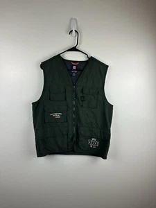 Vintage Chaps Ralph Lauren Sports Equipment Vest Green Full Zip Fishing Large - Picture 1 of 6