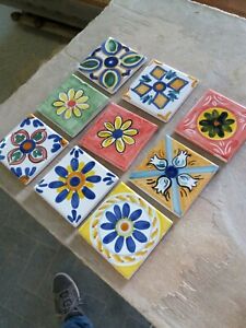 Piastrelle decorate in ceramica fatte a mano cm 10x10