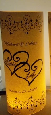 Personalized Vellum Luminaries Wedding Table Centerpieces Decorations Numbers #1 - Image 1 of 2