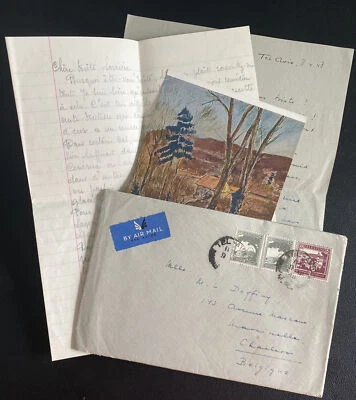 1938 Tel Aviv Palestine Airmail Cover To Belgium With Letters - Image 1 of 4