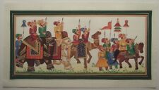 Small Indian Miniature / Mogul Scene / Hand Painted on Cloth (see details)(M187)