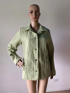 Gallery Quilted Green Polyester Jacket Coat Snap Closure Machine Washable Size S - Picture 1 of 12