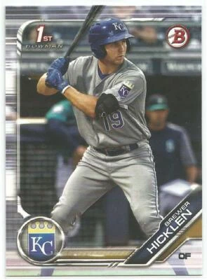 Brewer Hicklen Kansas City 2019 Bowman Baseball 1st Prospects Card - Image 1 of 3