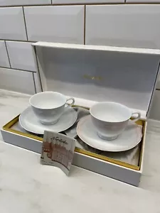 NORITAKE [Pair] Tea Cups And Saucers / Pink & Blue / BNIB - Picture 1 of 11