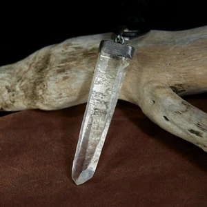 Polar Ural Quartz silver pendant. Clear crystal necklace from Sub-Polar area - Picture 1 of 8