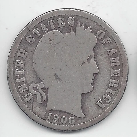 1906-D Liberty Head Barber Dime G Lot 499 Cover