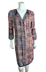 NEW Loobies Story Mojave Dress Size 10 Floral Print Split Neck 3/4 Sleeve Womens - Picture 1 of 15