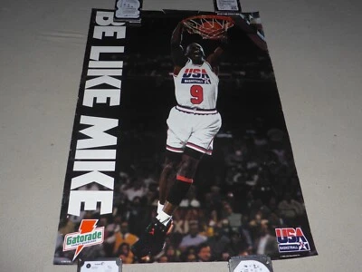 PÓSTER VINTAGE 1992 MICHAEL AIR JORDAN BE LIKE MIKE GATORADE DREAM TEAM EE. UU. Foto 1 de 4