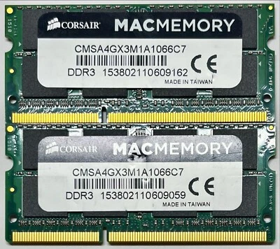 Corsair Mac Memory 8GB (2 x 4GB) PC3 8500 (DDR3-1066) Memory (CMSA8GX3M2A1066C7) - Image 1 of 2