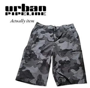 Urban Pipeline Cargo Shorts Polyester Gray Youth BOYS Size 10 Adjustable Waist - Picture 1 of 14