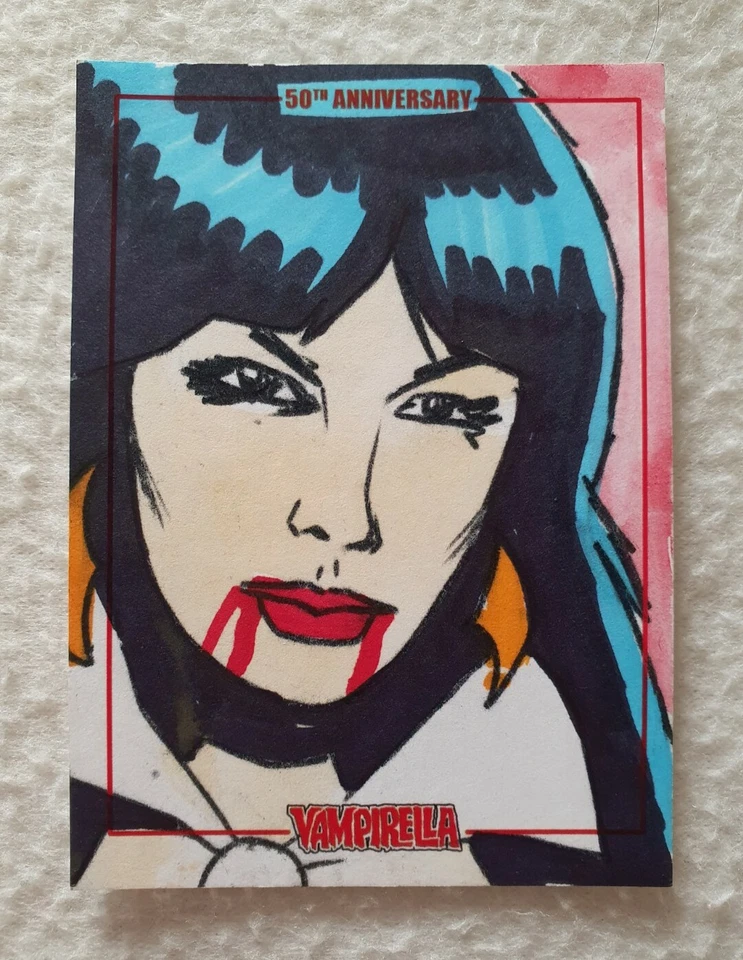Dynamite Vampirella 50th Anniversary Sketch Card by Artist Jeffrey C. Benitez  - Image 1 of 1