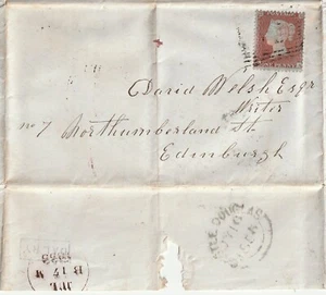 1855 CASTLE DOUGLAS & BLUE DALRY LOCAL PMKS ROBERT HAMILTON LETTER DAVID WELSH - Picture 1 of 4