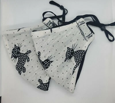 2 Pack Black Polka dot print Facemasks - Image 1 of 3