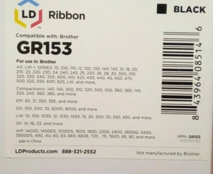 LD Compatible GR15 Set of 5 Black Printer Ribbon Cartridge for Brother AX15 AX10 - Picture 1 of 4