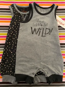 ROMPERS - 2 For Baby by Cat & Jack 6-9 Mo (16.5 - 19.5 lb) Comfy Set NEW w/ Tags - Picture 1 of 7