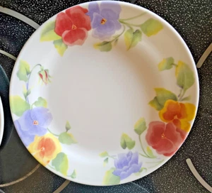 Corelle Corning Summer Blush Pansy Pansies Lot of 4 Dessert Bread 7" Plates - Picture 1 of 4