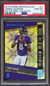2019 Panini Unparalleled Lamar Jackson On the Rise GALACTIC Case Hit PSA 10 Pop5 - Picture 1 of 2