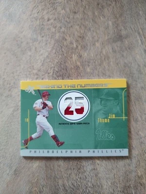 2003 EX - Behind the Numbers Game-Used Jim Thome #BTNGU-JT Patch /99 (MEM) - Image 1 of 2