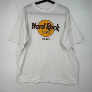 Vintage Hard Rock Cafe Paris Adult Size XL Graphic T-Shirt White Short Sleeves - Picture 1 of 7