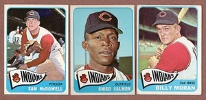 1965 Topps Lot (3) Indians #76 Sam McDowell #105 Chico Salmon #562 Billy Moran - Picture 1 of 2