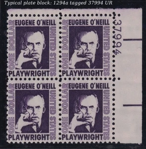 1967 $1 EUGENE O'NEILL Sc 1294a MNH tagged, shiny gum 37994 UR Typical - Picture 1 of 1