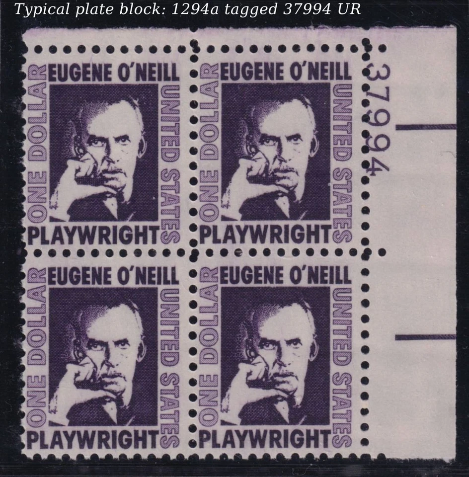 1967 $1 EUGENE O'NEILL Sc 1294a MNH tagged, shiny gum 37994 UR Typical - Image 1 of 1