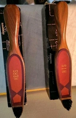 SHAW-BARTON Shoe Horns & Clothes Brush Combo Polished Wood His & Hers - Image 1 of 4