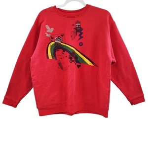Oxbow King of Hearts & Rainbow Multicolored Crewneck Sweatshirt Junior’s Size 14 - Picture 1 of 7