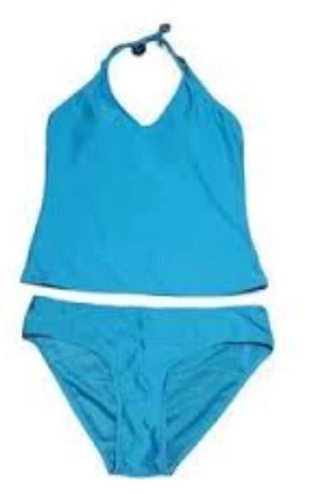 Maiô feminino Bobbie Brooks tamanho médio cor azul 2 peças   - Imagem 1 de 4