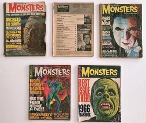 Lot of 5 FAMOUS MONSTERS OF FILMLAND no. 30 31 37 40 1966 yearbook ~ heavy wear - Picture 1 of 12