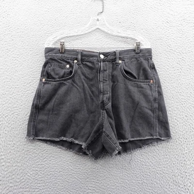 Pantalones Cortos We The Free Free People Dobladillo Crudo Denim Corte 31 Negros Para Mujer Botón Mosca Foto 1 de 4