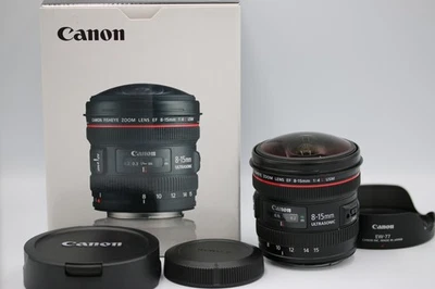 [MINT] Canon EF 8-15mm f/4L Fisheye USM Ultra-Wide Lens w/Hood From JAPAN - Image 1 of 4