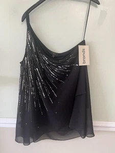 Black Sequinned Top Size 18 - Picture 1 of 7