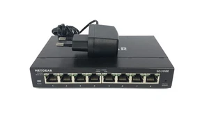 Netgear GS308E 8-portowy przełącznik Gigabit Ethernet + zasilacz - Zdjęcie 1 z 2