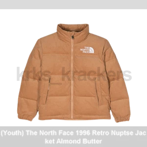 (Youth) The North Face 1996 Retro Nuptse Jacket Almond Butter - Picture 1 of 4