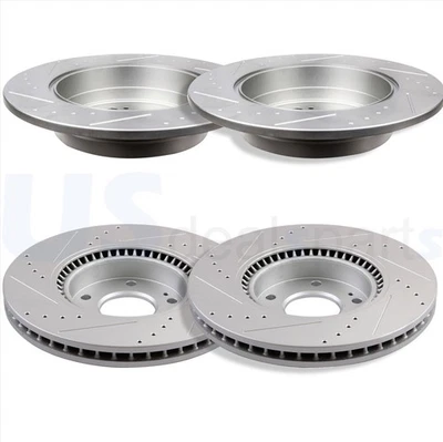 Fits Hyundai Sonata Kia Optima Front Rear Disc Brake Rotors Dirll Slot - Image 1 of 4