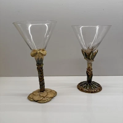 Juego de 2 vasos Martini con joyas de cristal Swarovski de 2 santos Foto 1 de 4
