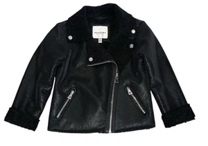 Urban Republic Girls Black Faux Shearling And Sherpa Motorcycle Jacket L(6x) - Picture 1 of 6