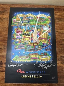 Charles Fazzino Hand Signed 2007 10x17 Poster AUTOGRAPH New York New Jersey - Picture 1 of 6