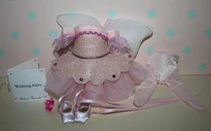 8" Madame Alexander rosa glitzernde Flügel Tutu Outfit mit Etikett WUNSCHFEE - Bild 1 von 7