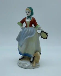 Vintage Mary Had a Little Lamb Figurine Made in Occupied Japan 5.25" x 3" - Picture 1 of 10