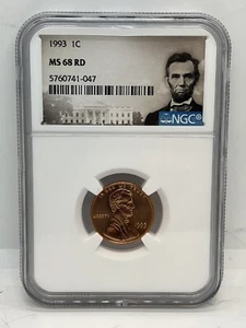 1993 P Lincoln Cent NGC Graded MS 68 RD #1133. - Picture 1 of 4