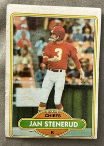 1980 Topps Jan Stenerud Football Card #266 Chiefs Kicker Low-Grade O/C