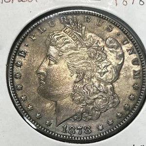 Dólar de plata Morgan 1878-S bueno 90 % plata de Estados Unidos $1 San Francisco tonificado como nuevo - Imagen 1 de 4