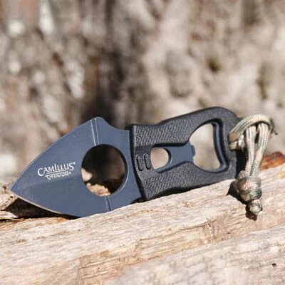 Camillus Heater II Neck Knife 1.50" Titanium 420 Steel Blade Black Nylon Handle - Image 1 of 4