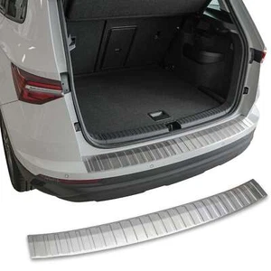 Protector de borde de carga de acero inoxidable mate adecuado para Skoda Karoq | NU7 | BJ desde 2017> - Imagen 1 de 8