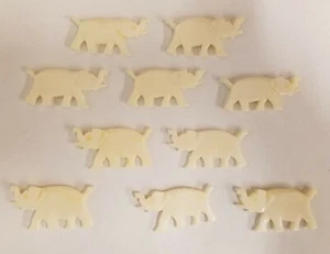 10 pcs Elephant Shaped Genuine Natural Bone Carved Craft Jewelry Charms Pendants - Picture 1 of 5