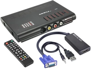 Conmutador convertidor universal RF coaxial RCA SV video a 1080P HD VGA con control remoto IR - Imagen 1 de 7