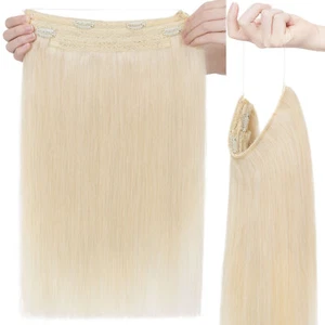 One Piece Clip Hidden Wire In Weft 100%Real Remy Human Hair Extensions Hairpiece - Picture 1 of 45